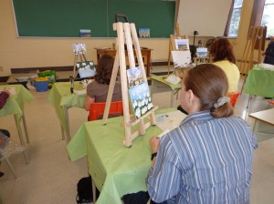 Peinture dans l'atelier